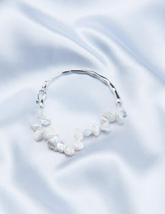 Petal Baroque Sterling Silver Bangles Bracelet - Gembea Jewelry