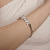 Gembea Jewelry Petal Baroque Sterling Silver Bangles Bracelet