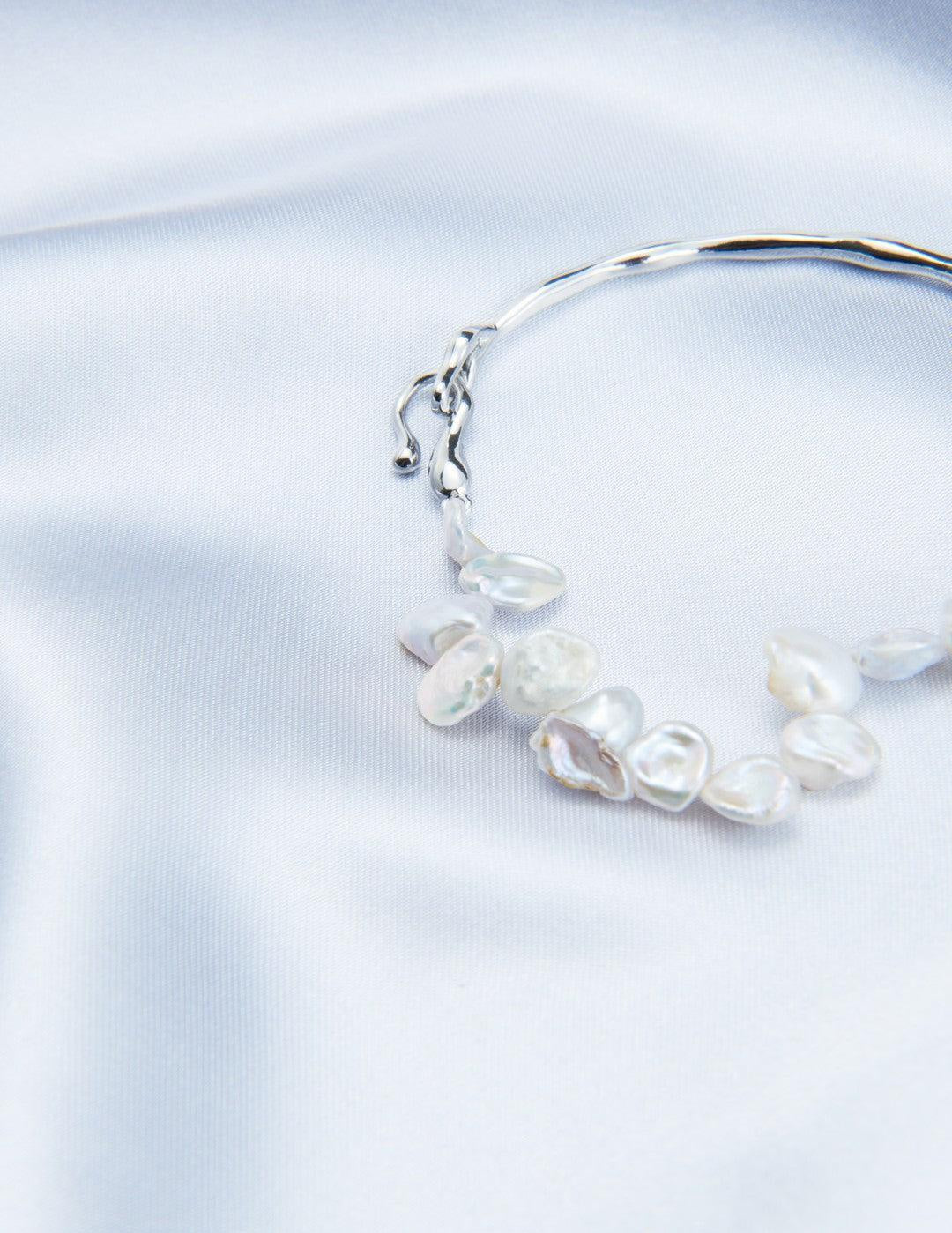 Petal Baroque Sterling Silver Bangles Bracelet - Gembea Jewelry