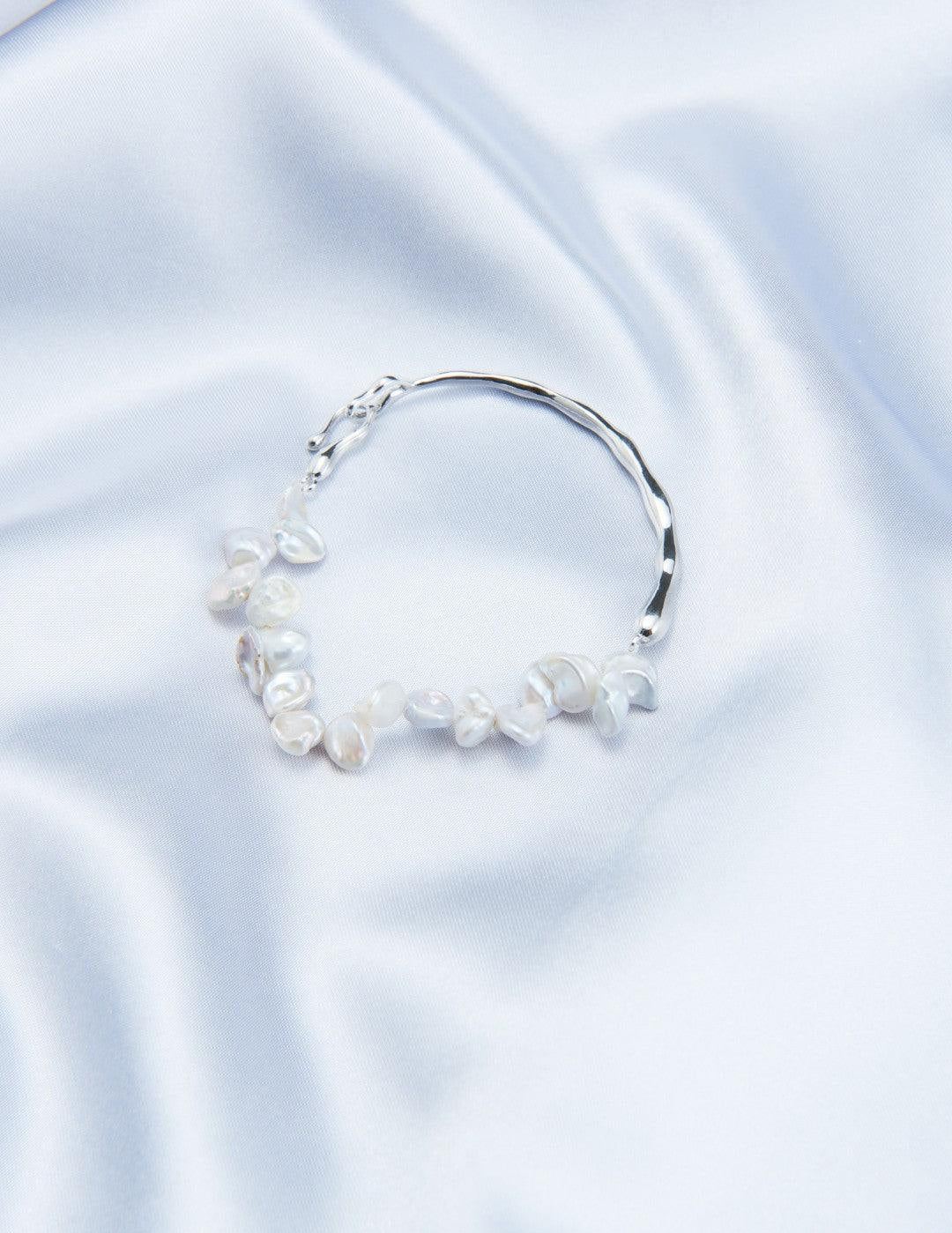 Petal Baroque Sterling Silver Bangles Bracelet - Gembea Jewelry