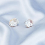 Petal Baroque Pearl Stud Earrings - Gembea Jewelry