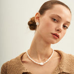 Petal Baroque Pearl Stud Earrings - Gembea Jewelry