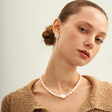 Petal Baroque Pearl Stud Earrings - Gembea Jewelry