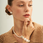 Petal Baroque Pearl Stud Earrings - Gembea Jewelry