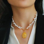 Petal Goddess Natural Baroque Pearl Necklace - Gembea Jewelry