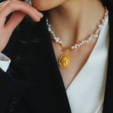 Petal Goddess Natural Baroque Pearl Necklace - Gembea Jewelry