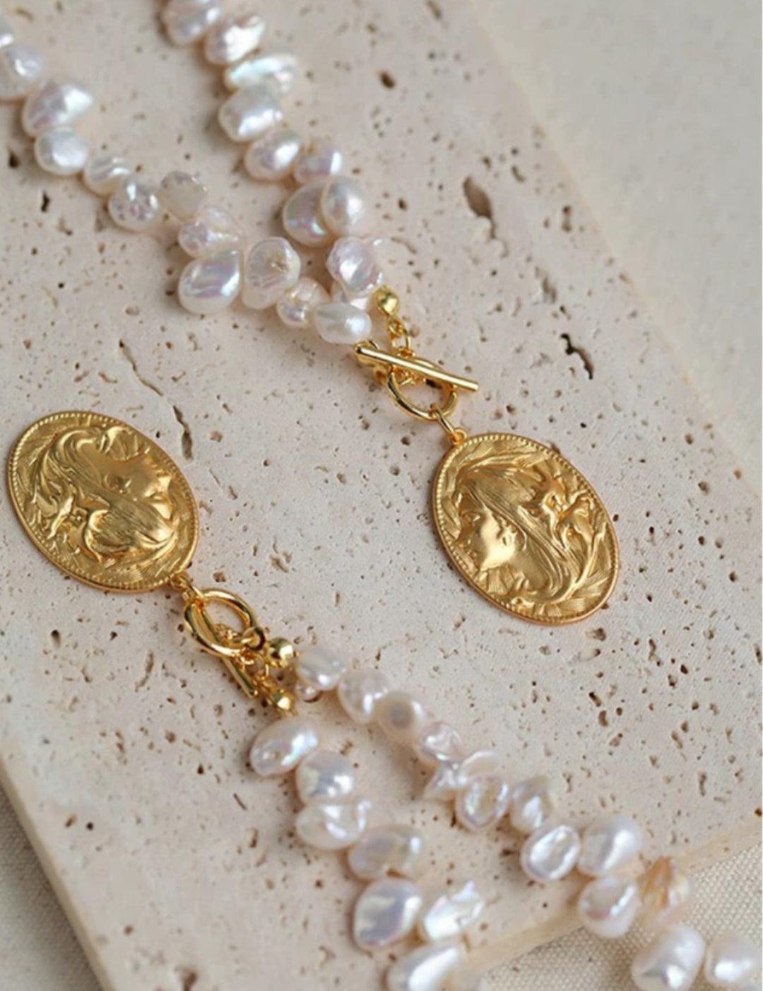 Petal Goddess Natural Baroque Pearl Necklace - Gembea Jewelry