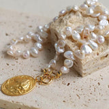Petal Goddess Natural Baroque Pearl Necklace - Gembea Jewelry
