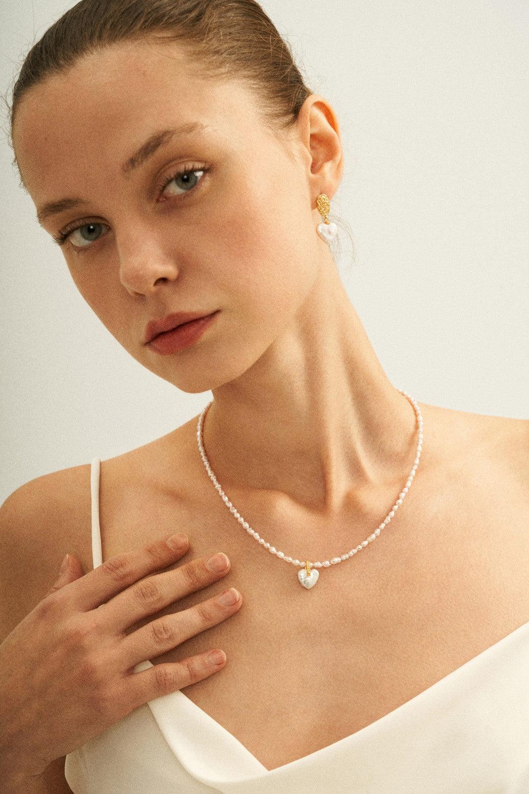 Pink Baroque Pendant Pearl Beaded Necklace - Gembea Jewelry