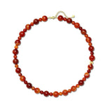 Primary Red Agate Round Beaded Necklace gembea jewelry
