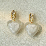 Pure Heart Statement Resin Drop Earrings gembea jewelry