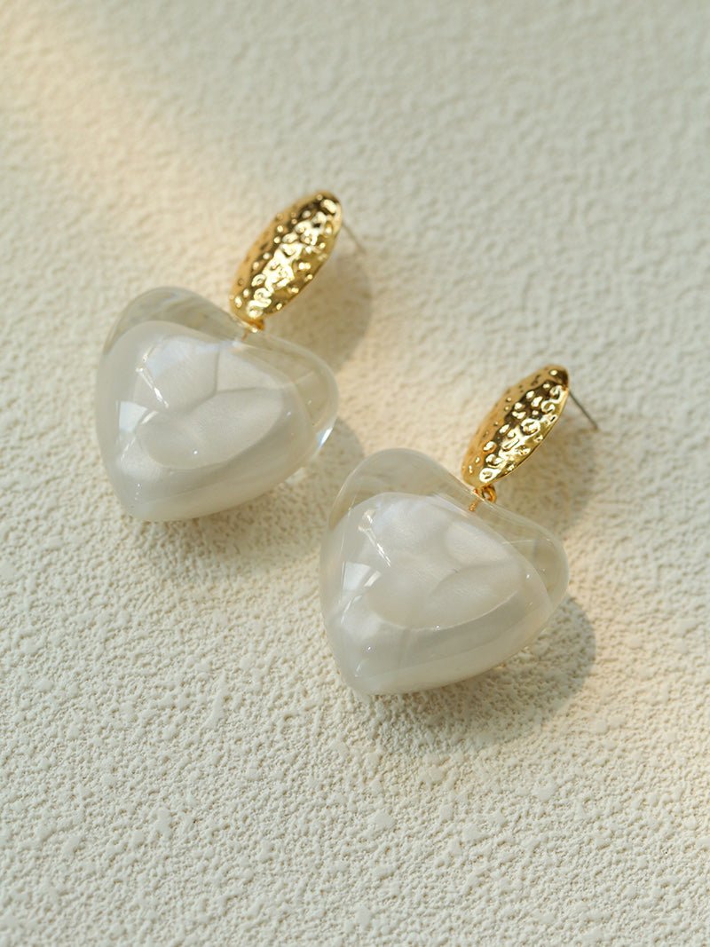 Pure Heart Statement Resin Drop Earrings gembea jewelry