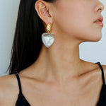Pure Heart Statement Resin Drop Earrings gembea jewelry