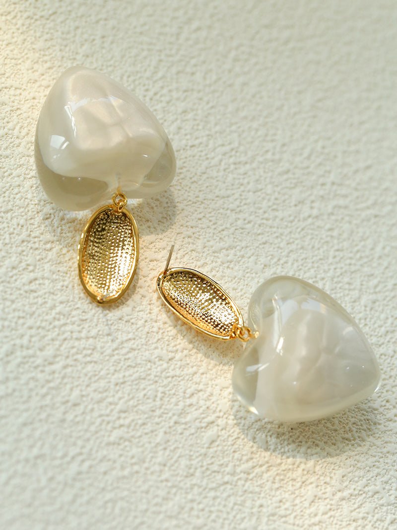 Pure Heart Statement Resin Drop Earrings gembea jewelry