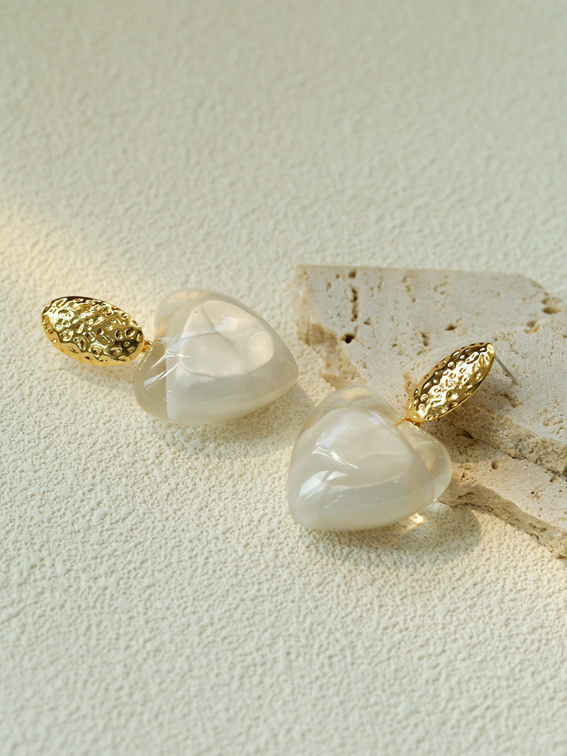 Pure Heart Statement Resin Drop Earrings gembea jewelry