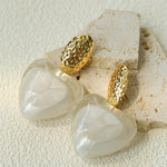 Pure Heart Statement Resin Drop Earrings gembea jewelry