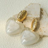 Pure Heart Statement Resin Drop Earrings gembea jewelry