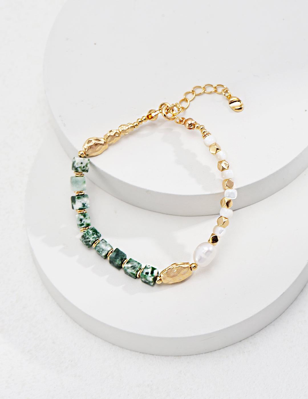 Qinghai Jade Gemstone and Pearl Bracelets - Gembea Jewelry