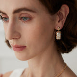 Gembea Jewelry Rectangular Baroque Pearl Drop Earrings