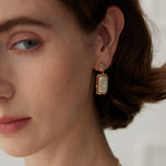 Gembea Jewelry Rectangular Baroque Pearl Drop Earrings