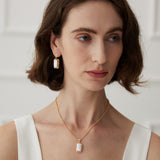 Gembea Jewelry Rectangular Baroque Pearl Drop Earrings