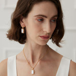 Gembea Jewelry Rectangular Baroque Pearl Drop Earrings