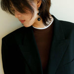 Red and Black Agate S925 Silver Hook Earrings - Gembea Jewelry