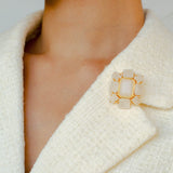 Rock Sugar White Crystal Brooch gembea jewelry