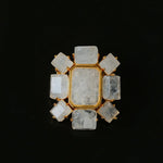 Rock Sugar White Crystal Brooch gembea jewelry