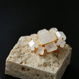 Rock Sugar White Crystal Brooch gembea jewelry