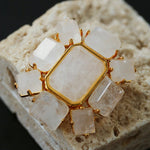 Rock Sugar White Crystal Brooch gembea jewelry
