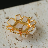 Rock Sugar White Crystal Brooch gembea jewelry