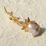 Rose Flower Baroque Pearl Brooch gembea jewelry
