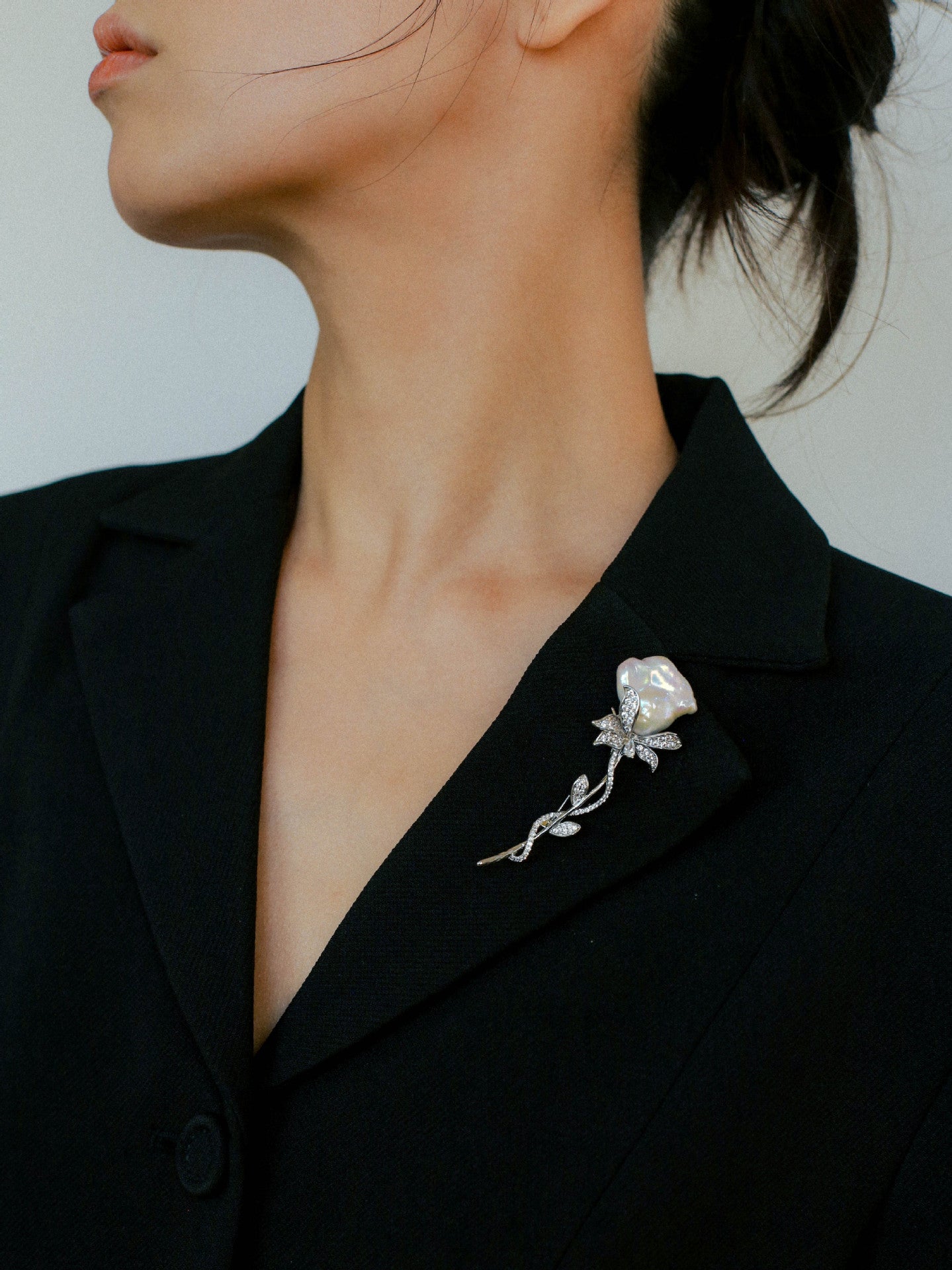 Rose Flower Baroque Pearl Brooch gembea jewelry