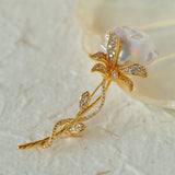 Rose Flower Baroque Pearl Brooch gembea jewelry