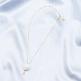 Round Baroque Pendant Chain Pearl Necklace - Gembea Jewelry