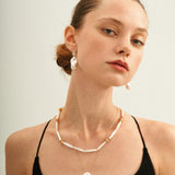 Round Baroque Pendant Chain Pearl Necklace - Gembea Jewelry