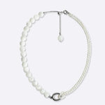 Round Buckle Rice Pearl White Shell Necklace gembea jewelry