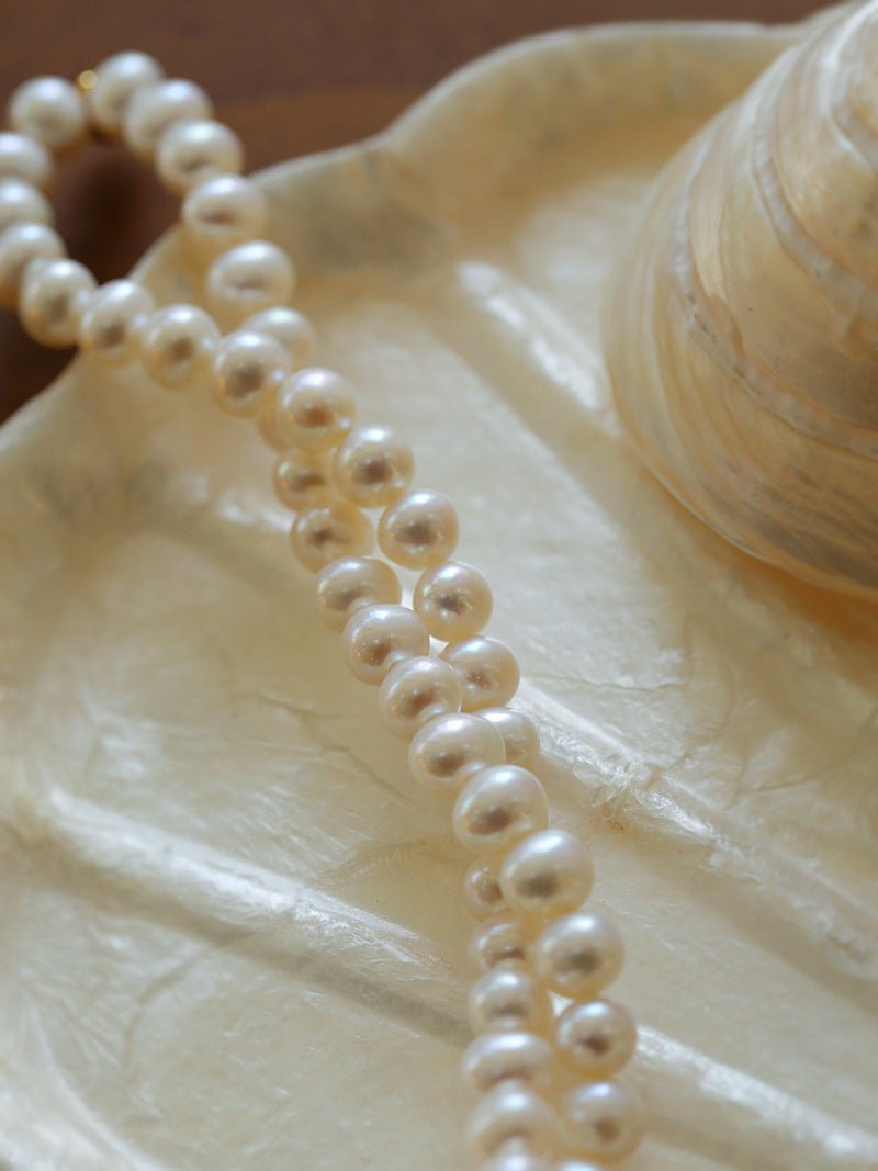 Round Freshwater Pearl Strand Choker Necklace gembea jewelry
