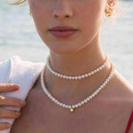Round Freshwater Pearl Strand Choker Necklace gembea jewelry