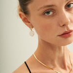 Round Pendant Baroque Pearl Earrings - Gembea Jewelry