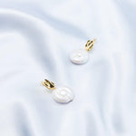 Round Pendant Baroque Pearl Earrings - Gembea Jewelry