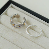 S925 Silver Little Daisy Open Set Ring - Gembea Jewelry