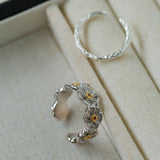 S925 Silver Little Daisy Open Set Ring - Gembea Jewelry