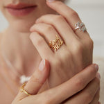18K Gold S925 Sterling Silver Custom Name Rings - Gembea Jewelry