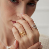 18K Gold S925 Sterling Silver Custom Name Rings - Gembea Jewelry
