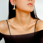 Sandalwood and Metal Brushed Stud Earrings - Gembea Jewelry