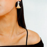 Sandalwood and Metal Brushed Stud Earrings - Gembea Jewelry