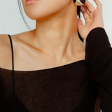 Sandalwood and Metal Brushed Stud Earrings - Gembea Jewelry