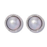 Seawater Mabe Pearl Stud Earrings gembea jewelry